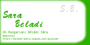 sara beladi business card