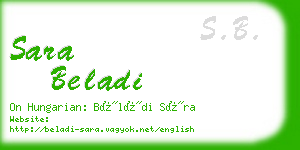 sara beladi business card